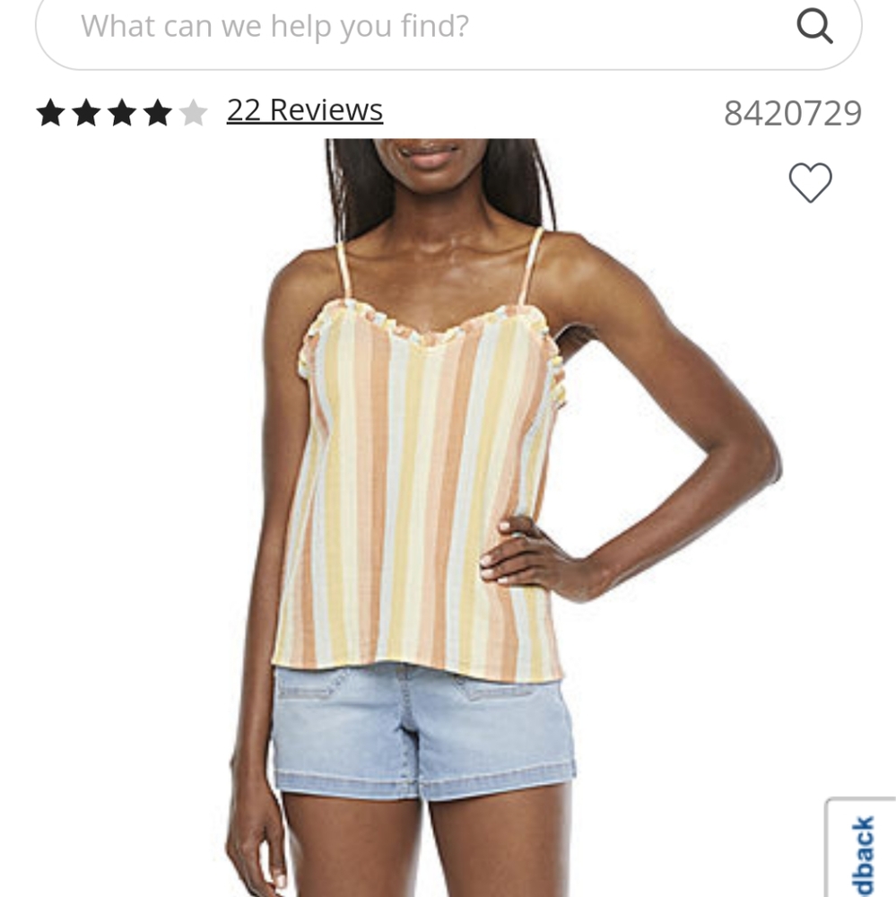 New Large a.n.a Ruffle Sweetheart Camisole